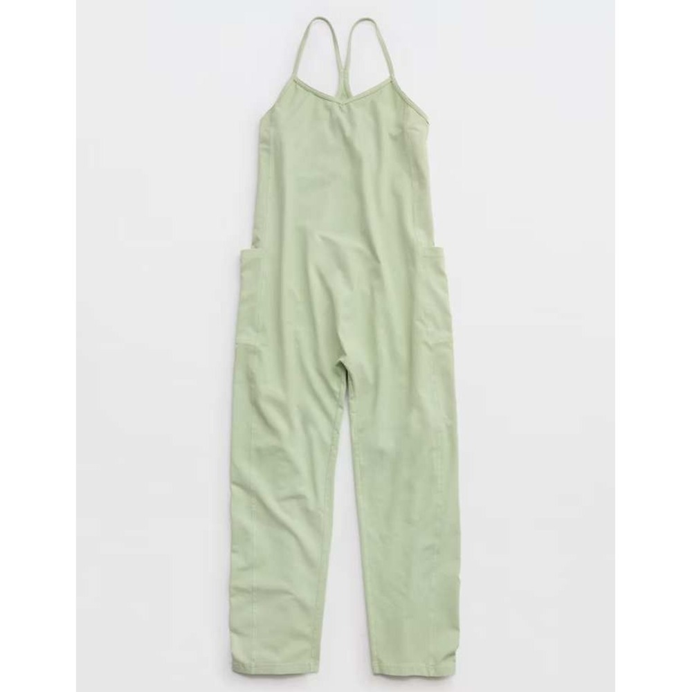 Aerie OG Cotton Racerback Jumpsuit Light Green Small New With Tags - Picture 3 of 7